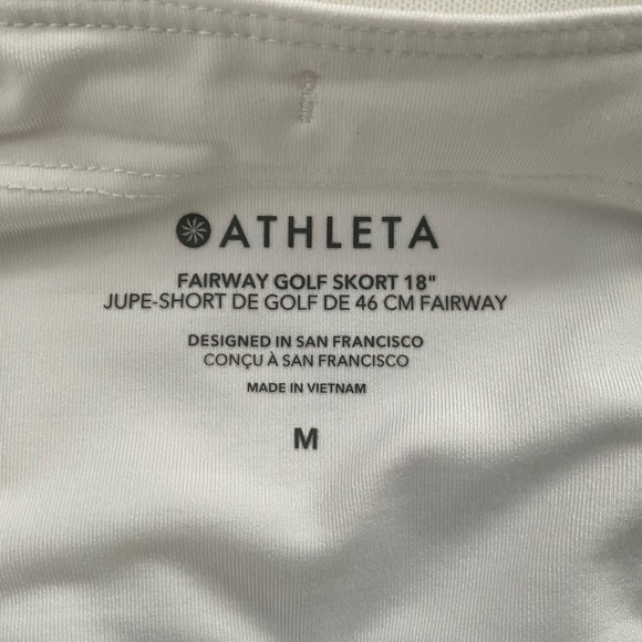 Athleta Women’s Fairway Golf Skort 18" Sz M White Pickleball Tennis Pockets - Picture 3 of 11